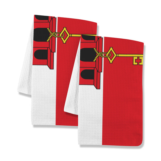 Gibralter Flag Inspired Kitchen Towel 40X60cm (Pack of 2) | Printed In the USA