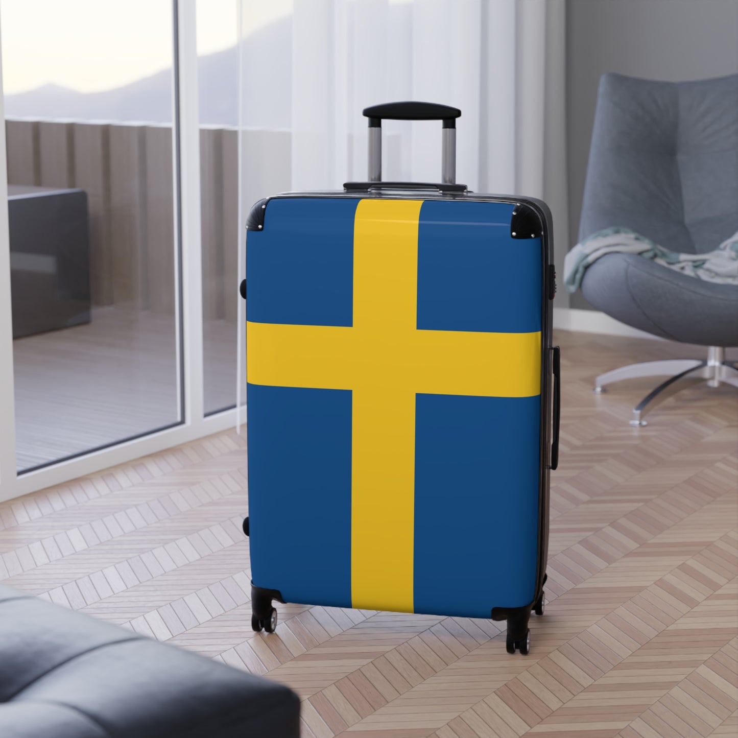 Sweden Flag Inspired Suitcase