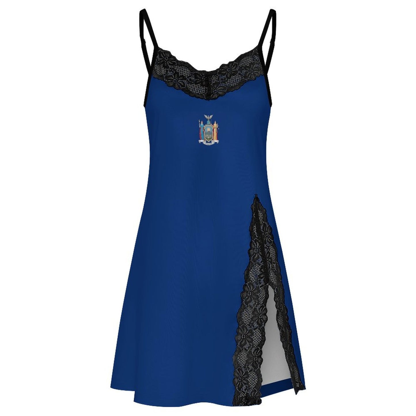 New York Flag Inspired Women's Lace Slit Cami Pajama Dress