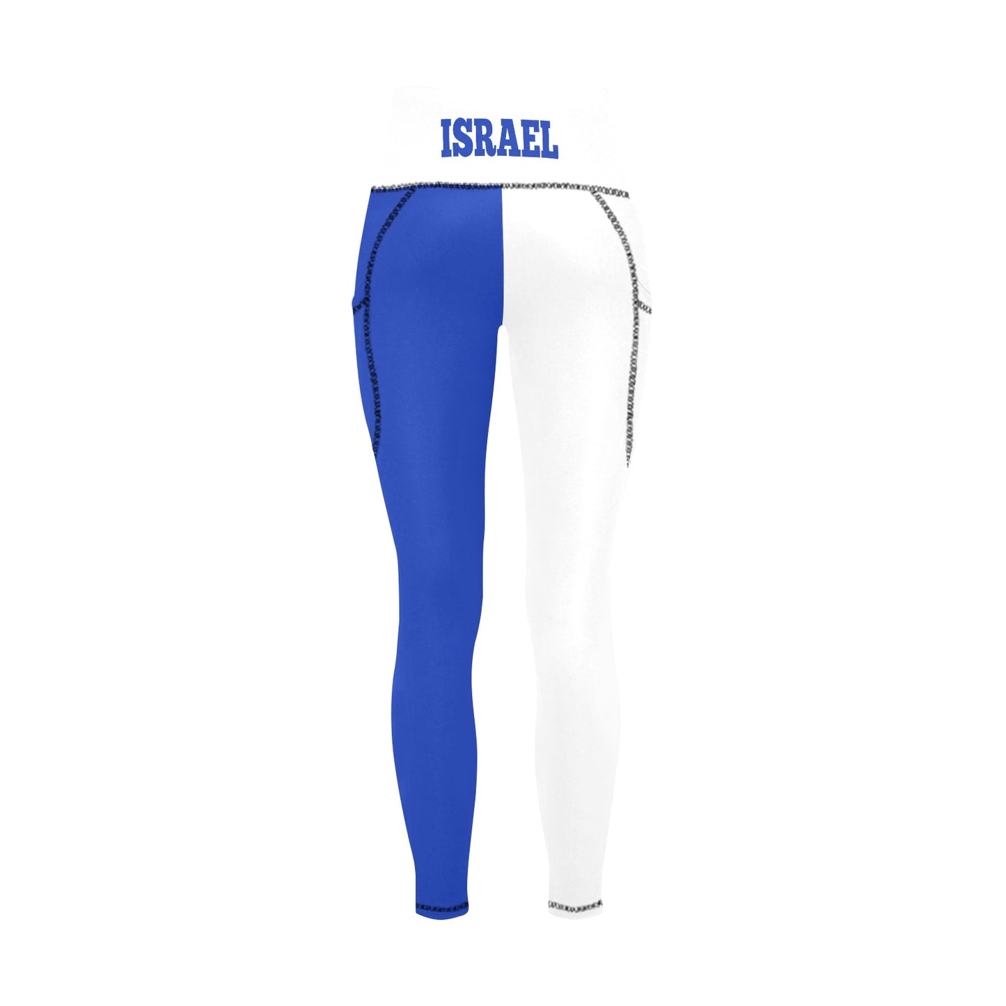Israel Flag Inspired Women's  High Waist Leggings with Pockets
