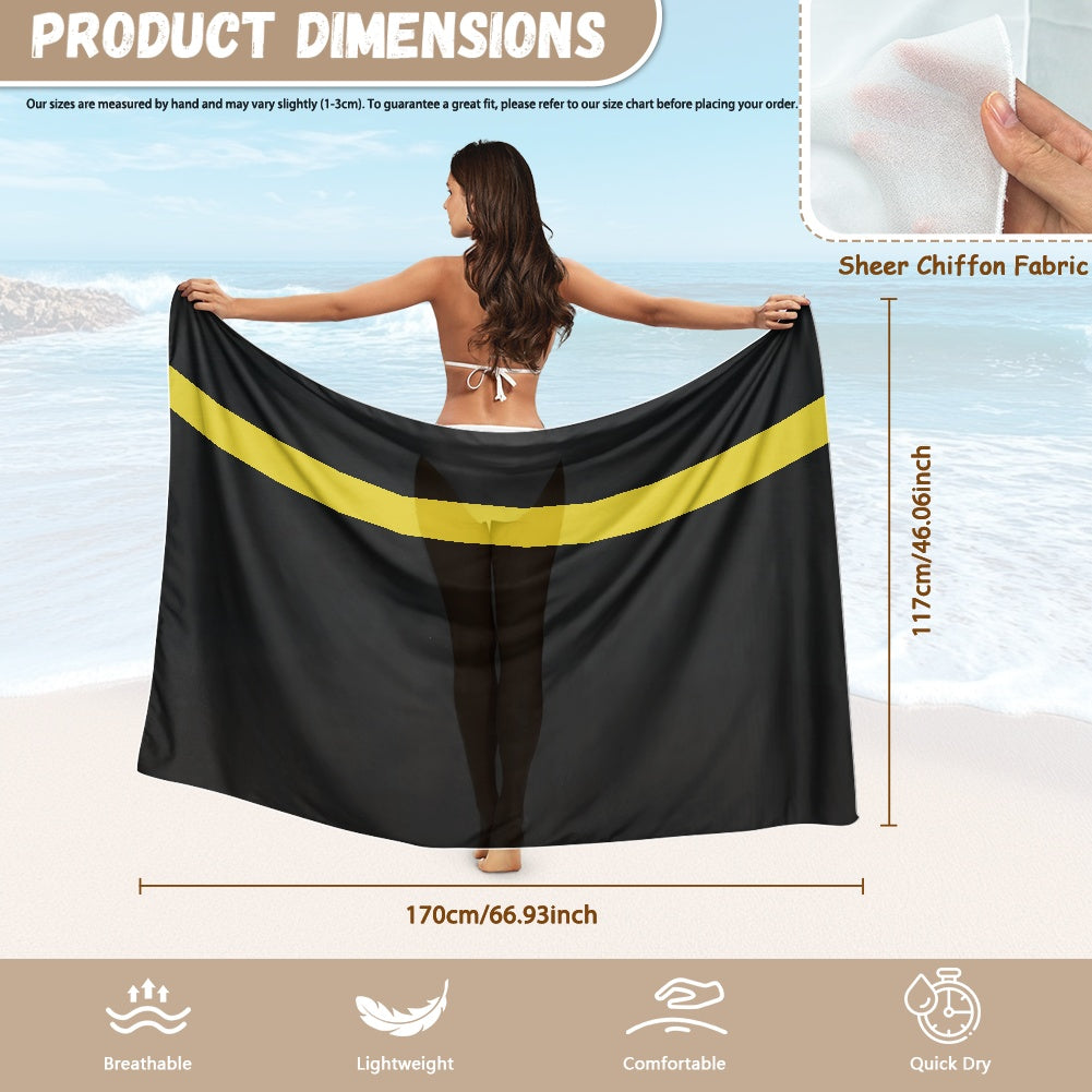 Thin Gold Line Flag Inspired Bikini Cover-Up Style-2