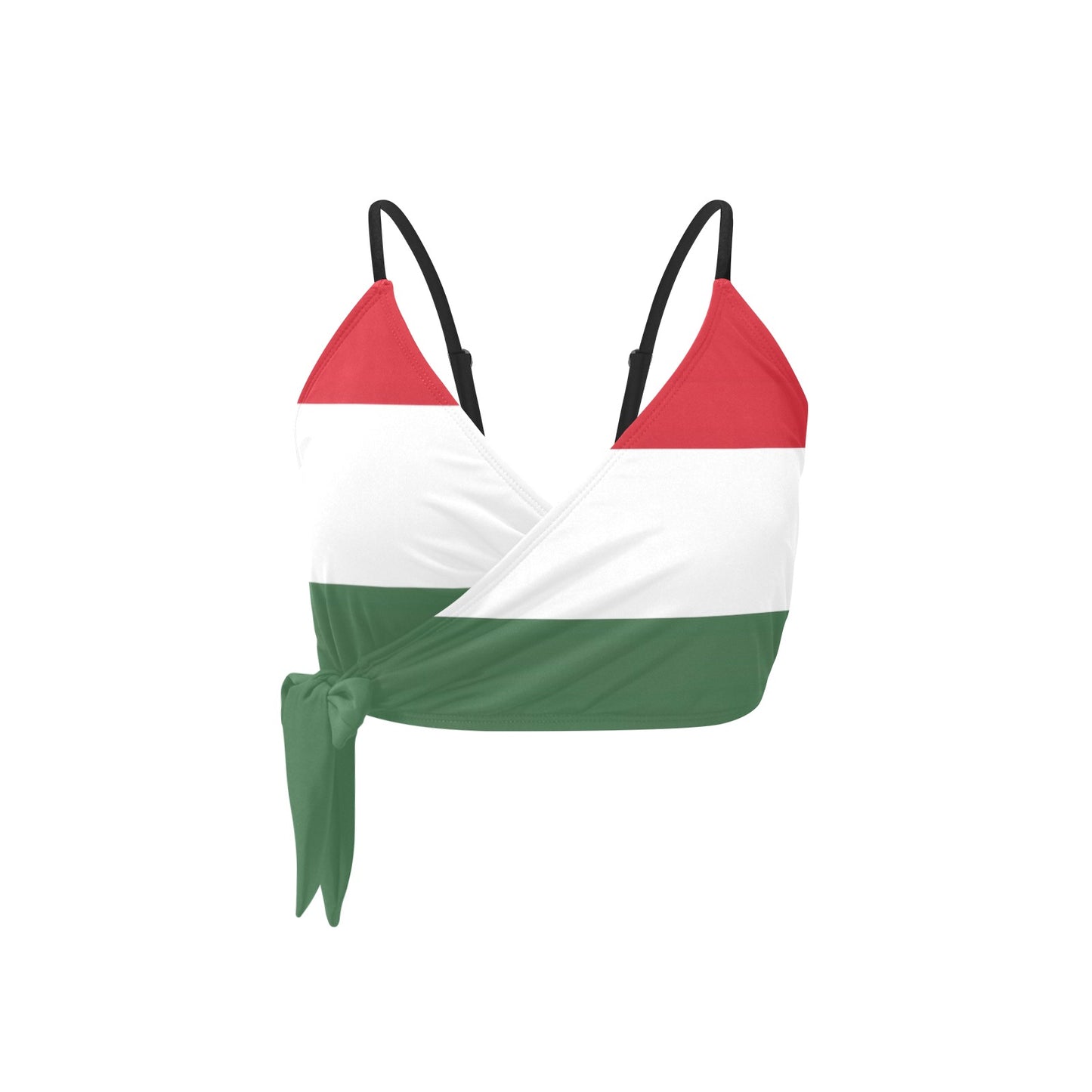 Hungary Flag Inspired Knot Side Bikini Top