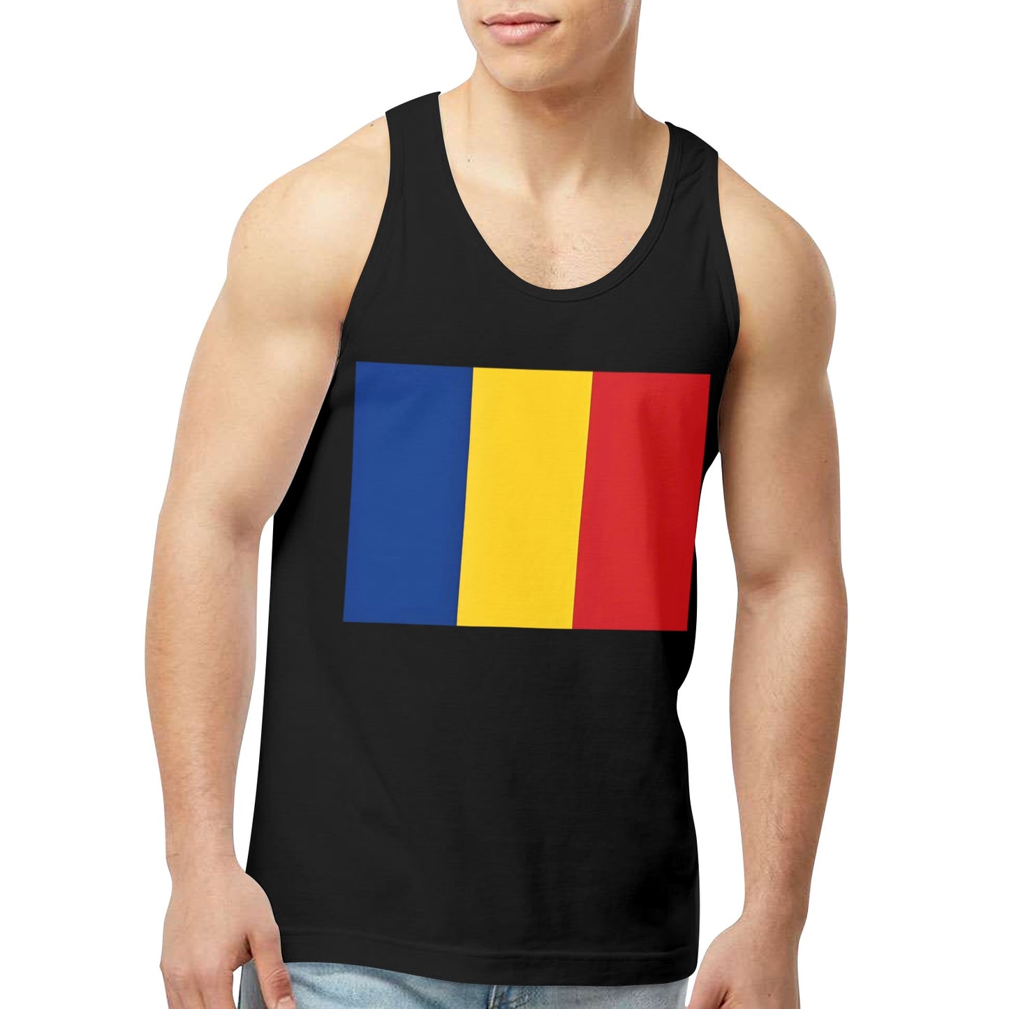Romania Flag Men's Tank Top (Front Printing) | Ships from USA