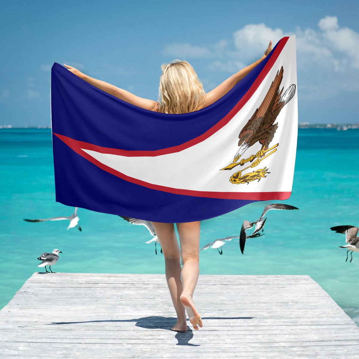 American Samoa Flag Inspired Beach Towel 31"x71"(NEW) | Ships from USA