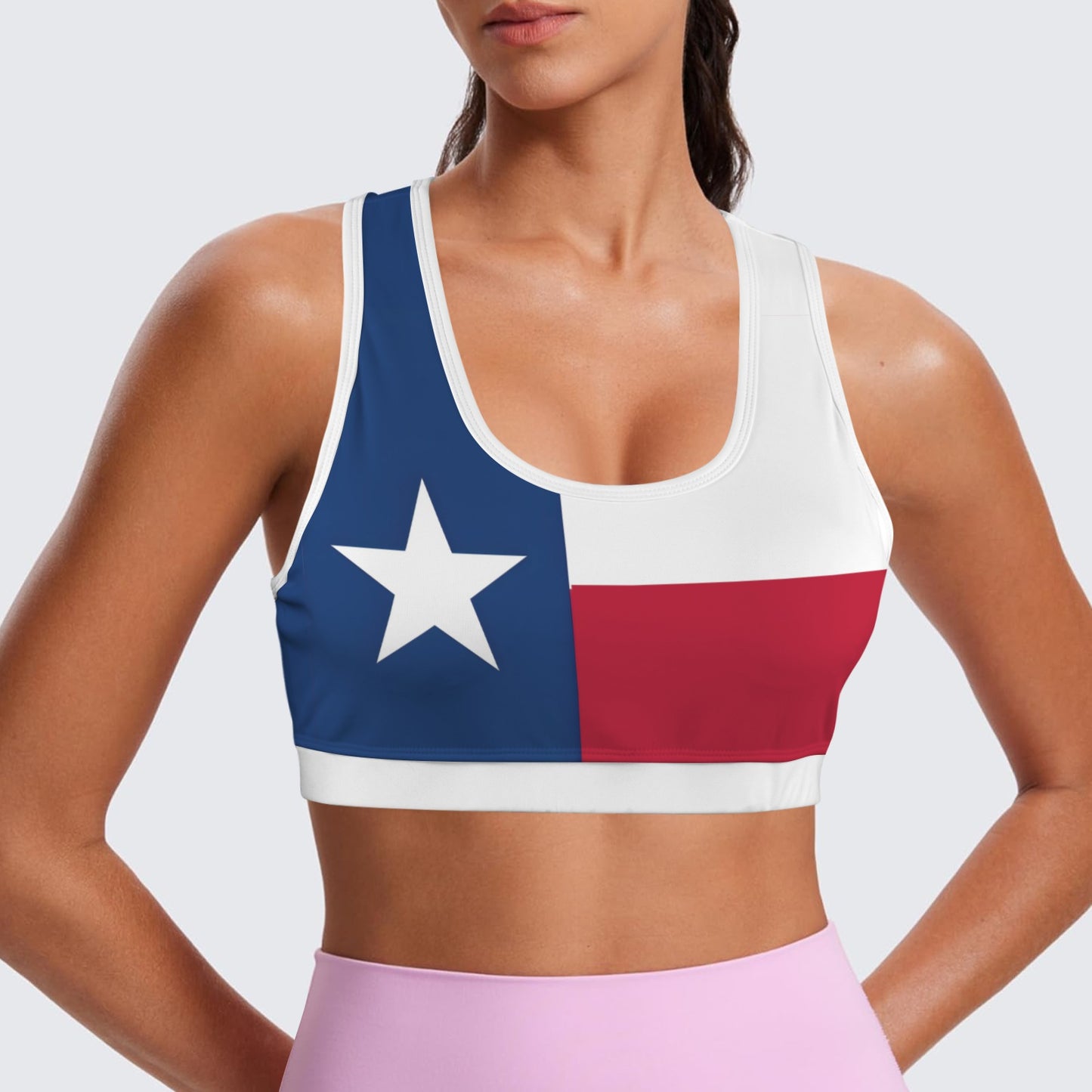 Texas Flag Racerback Sports Bra