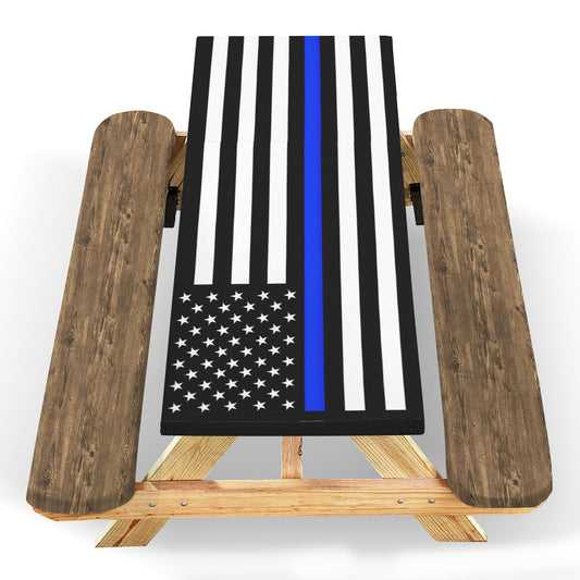 Thin Blue Line Flag Picnic Table Cover (72" x 30") (Made in the USA)