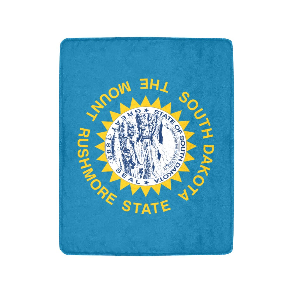 [Luv My Flag] South Dakota-themed teal and yellow blanket.
