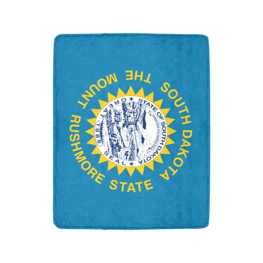 [Luv My Flag] South Dakota-themed teal and yellow blanket.