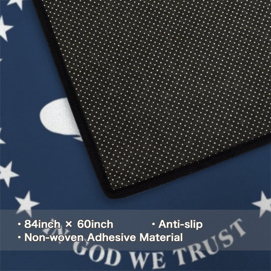 Mississippi Flag Inspired 84x60 Inch Area Rug with Black Binding (Made in the USA)