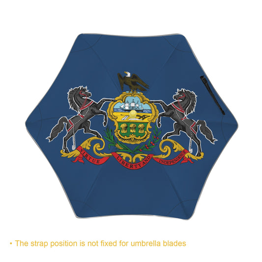 Pennsylvania Flag Inspired Kids Safe Round Corner Umbrella
