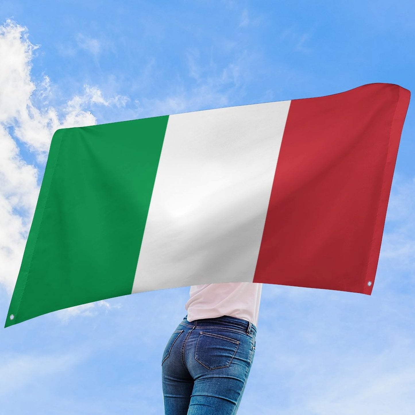 Italy Flag Inspired Wall Mount Flag with Four Grommets (35x59 in)