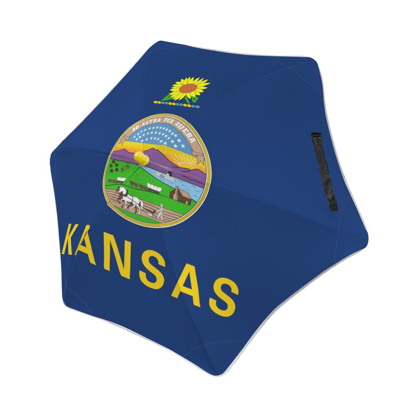 Kansas Flag Inspired Kids Safe Round Corner Umbrella