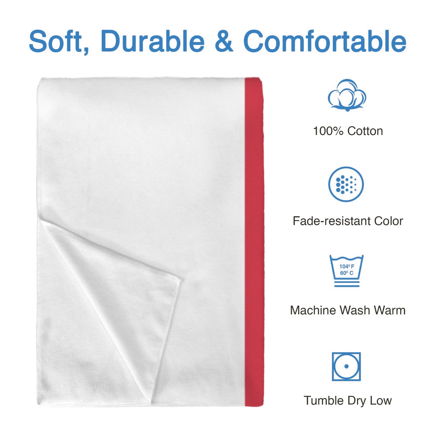 Monaco Flag Inspired Custom Bath Towel 29"x58"(Made in USA)