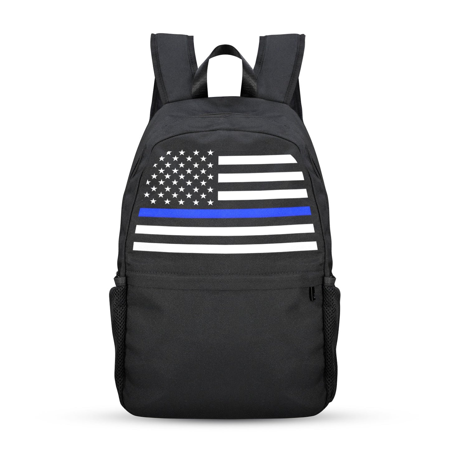 Thin Blue Line Flag Inspired Casual Backpack Printed in the USA