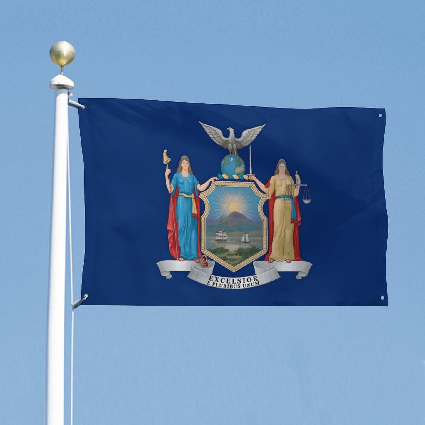 New York Flag Inspired Wall Mount Flag with Four Grommets (35x59 in)