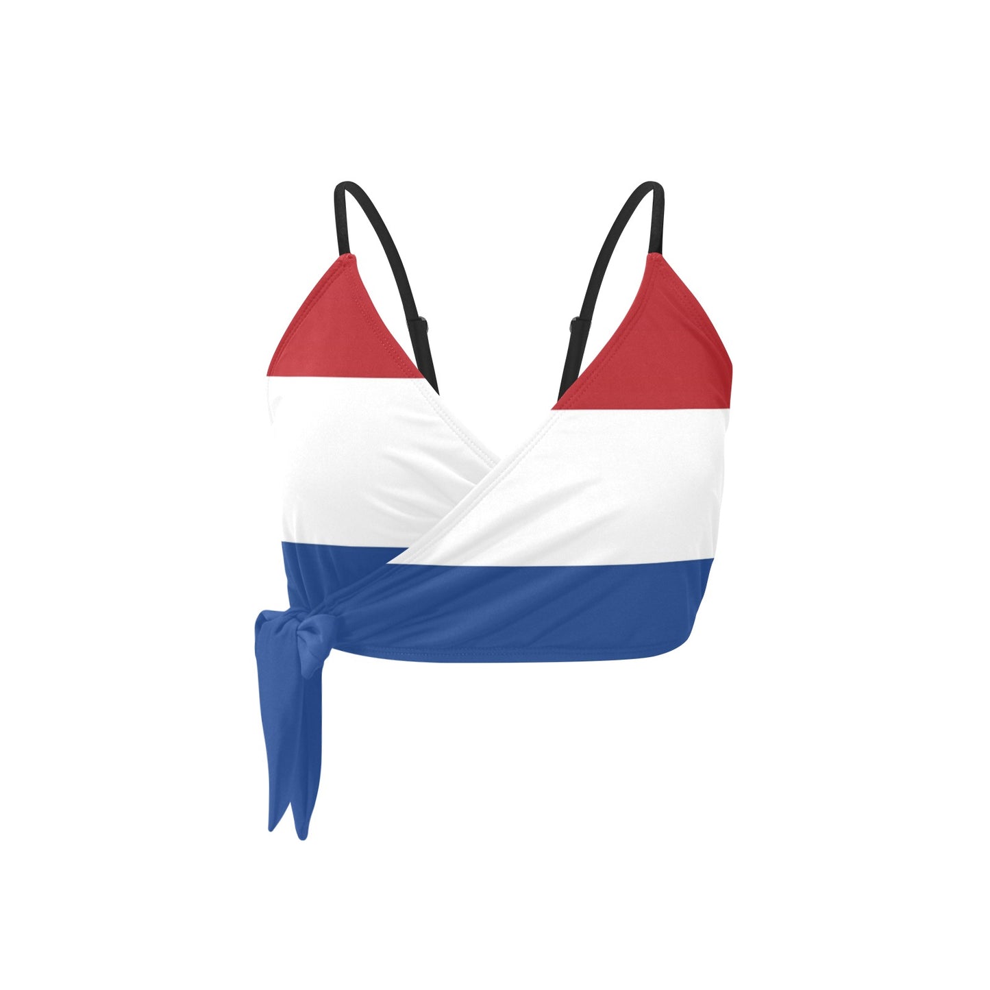 Netherlands Flag Inspired Knot Side Bikini Top