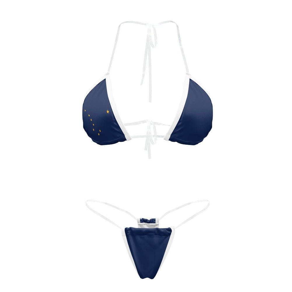 Alaska Flag Transparent String Thong Bikini