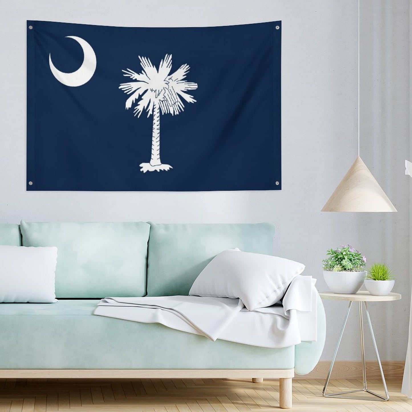 South Carolina Flag Inspired Wall Mount Flag with Four Grommets (35x59 in)