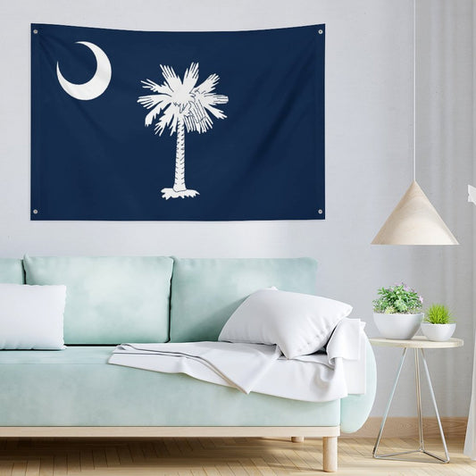 South Carolina Flag Inspired Wall Mount Flag with Four Grommets (35x59 in)