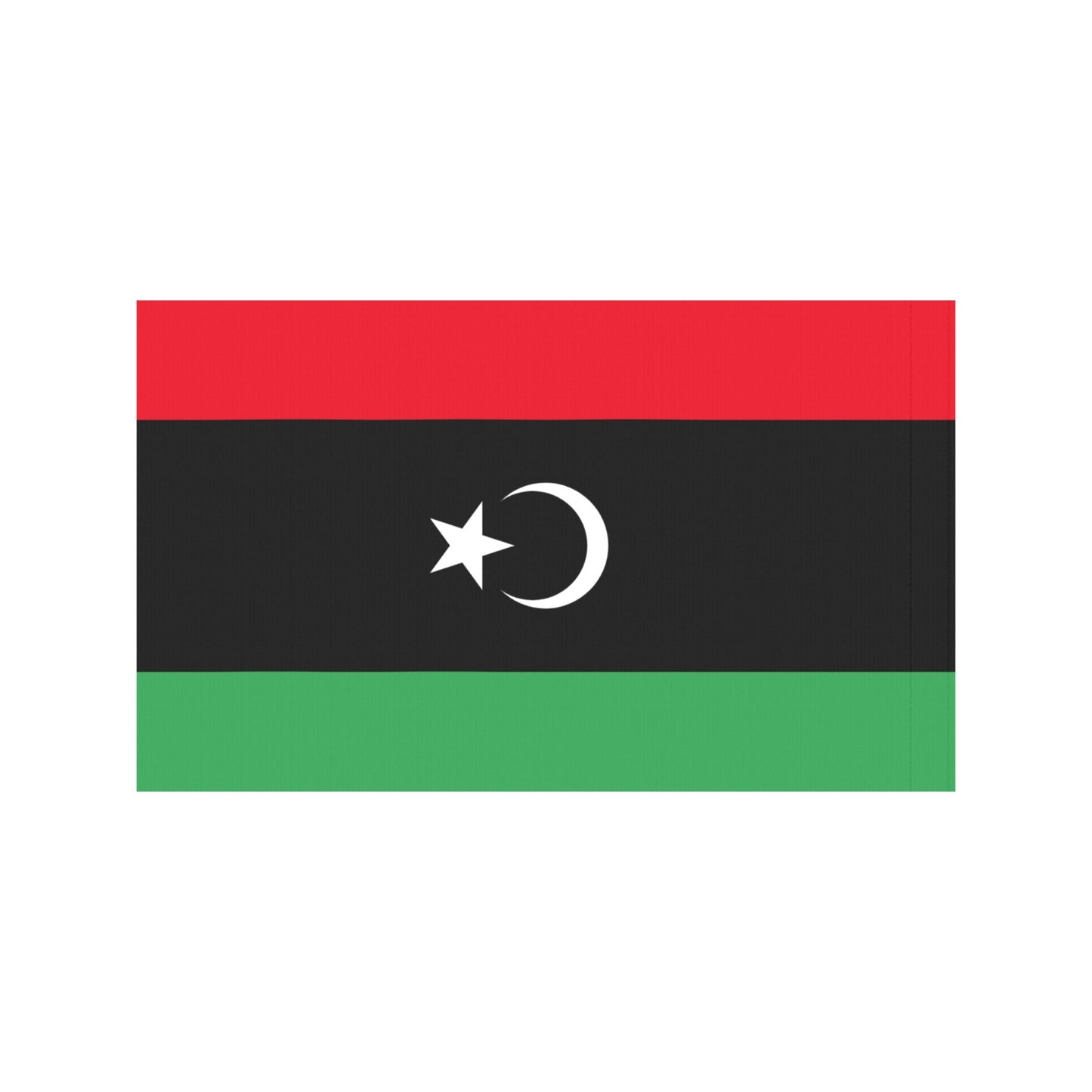 Libya flag design by Luv My Flag, crescent, star.