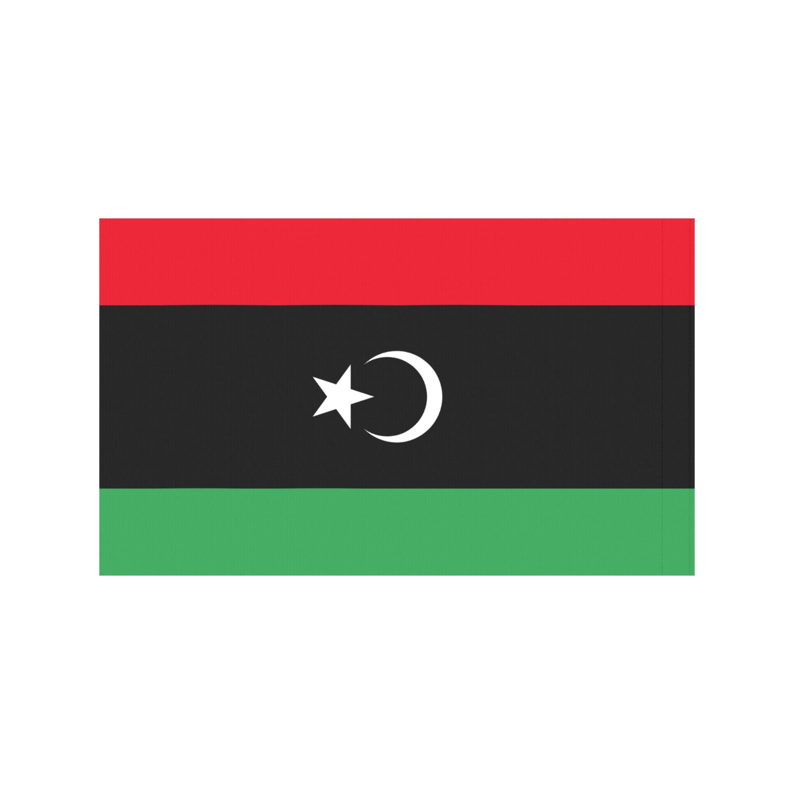Libya flag design by Luv My Flag, crescent, star.