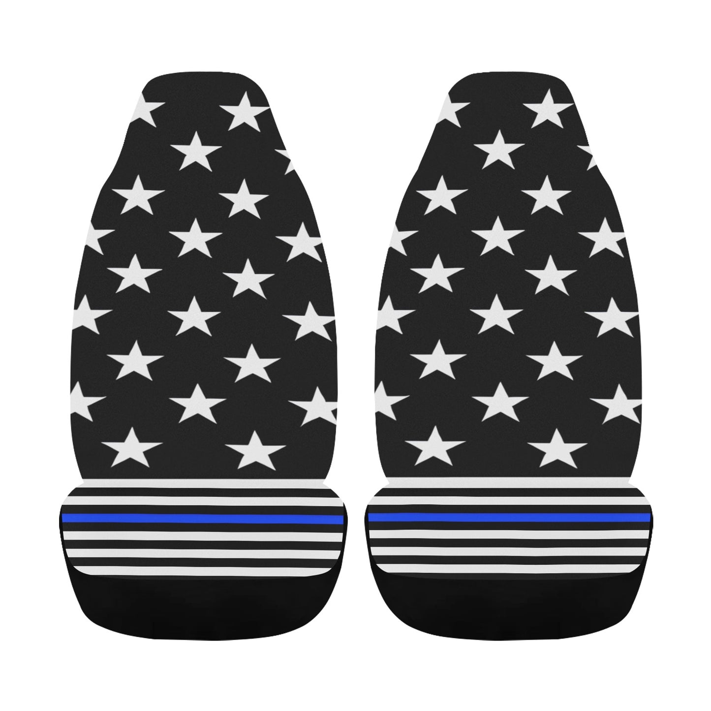 Thin Blue Line Flag Car Seat Cover Airbag Compatible(Set of 2)