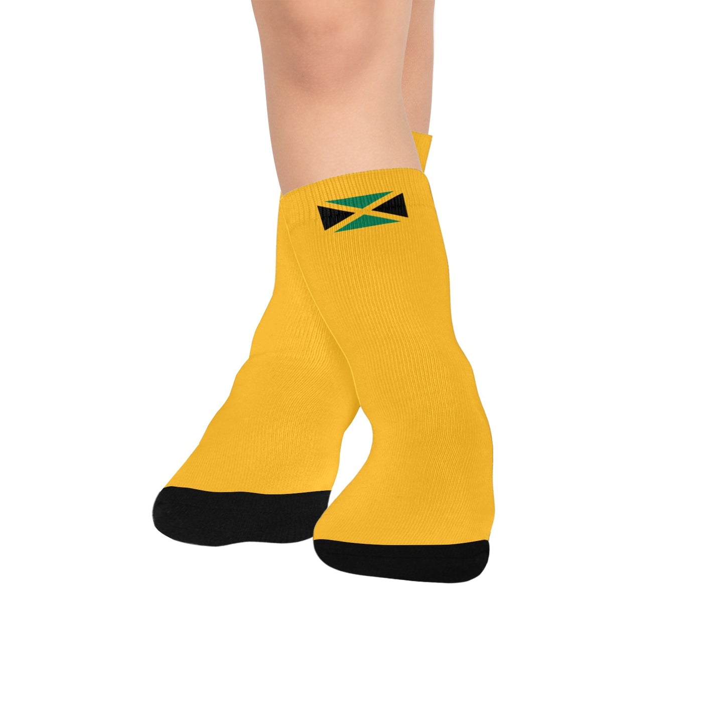 Jamaica Flag Inspired Kid's Custom Socks (Made in the USA)