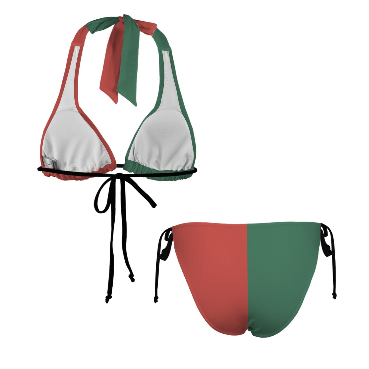 Mexico Flag Inspired Halterneck String Bikini Sets
