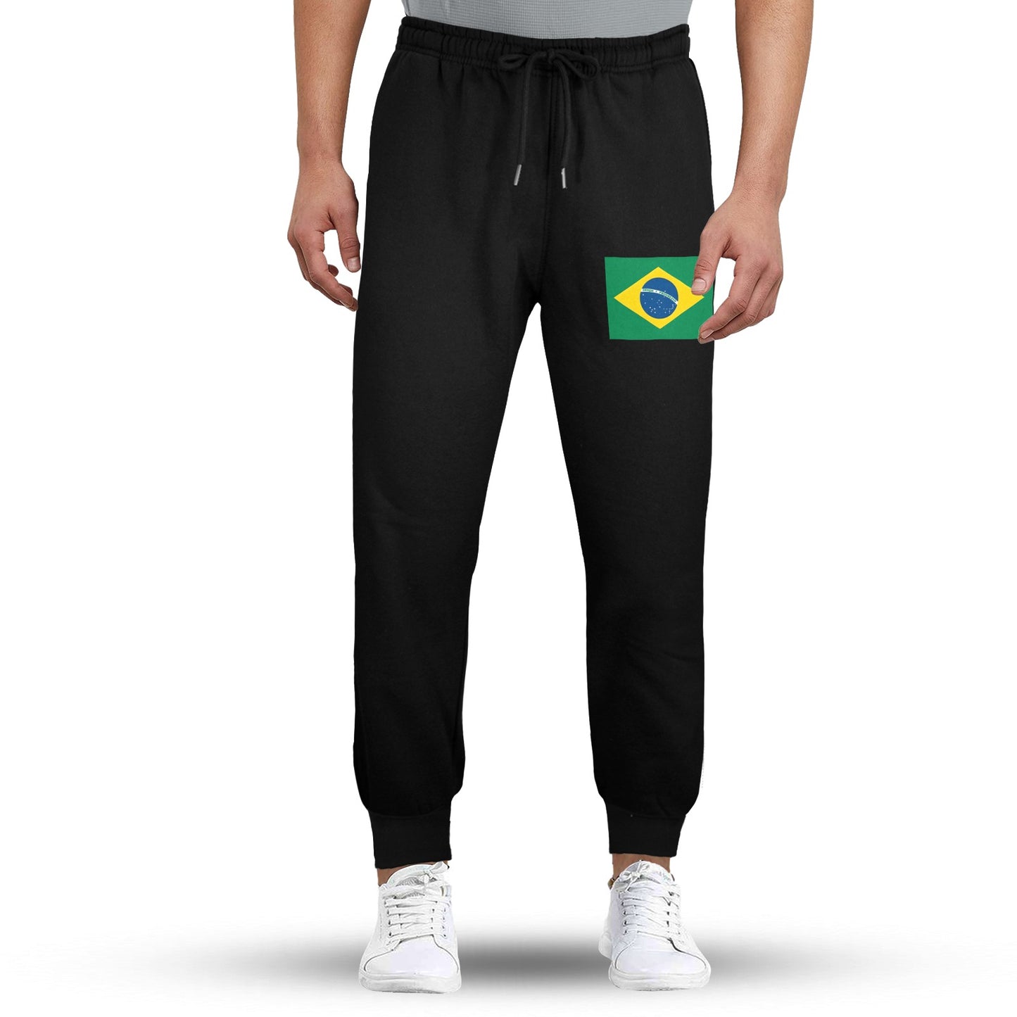 Brazil Flag Inspired Unisex Fleece Sweatpants (Left Printing) | Ships from USA