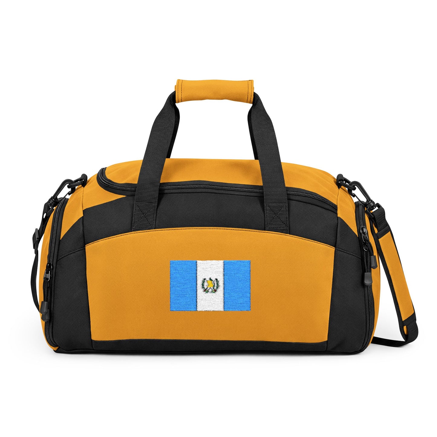 Guatemala Flag Gym Bag — Black Duffle with Embroidered Guatemala Flag
