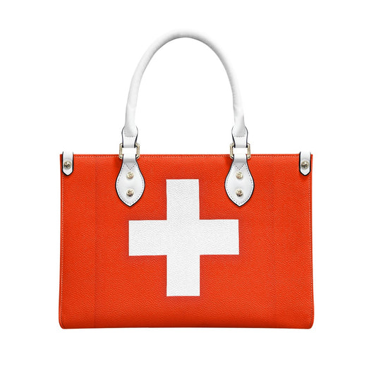 Switzerland Flag Bag With Alpine Swag – PU Leather Purse With Sleek Tag - Luv My Flag