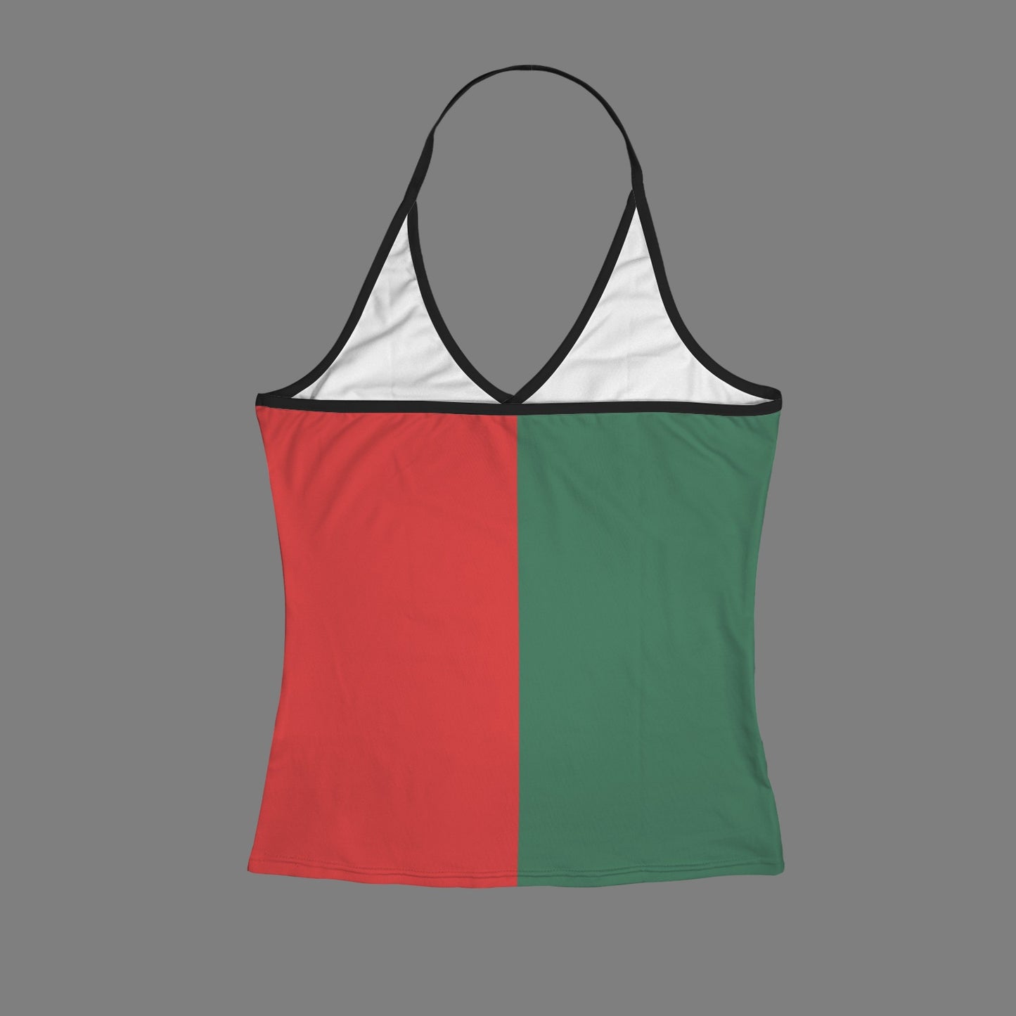 Mexico Flag Inspired V-neck Halter Open Back Tank Top
