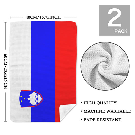 Slovenia Flag Inspired Kitchen Towel 40X60cm (Pack of 2) | Printed In the USA