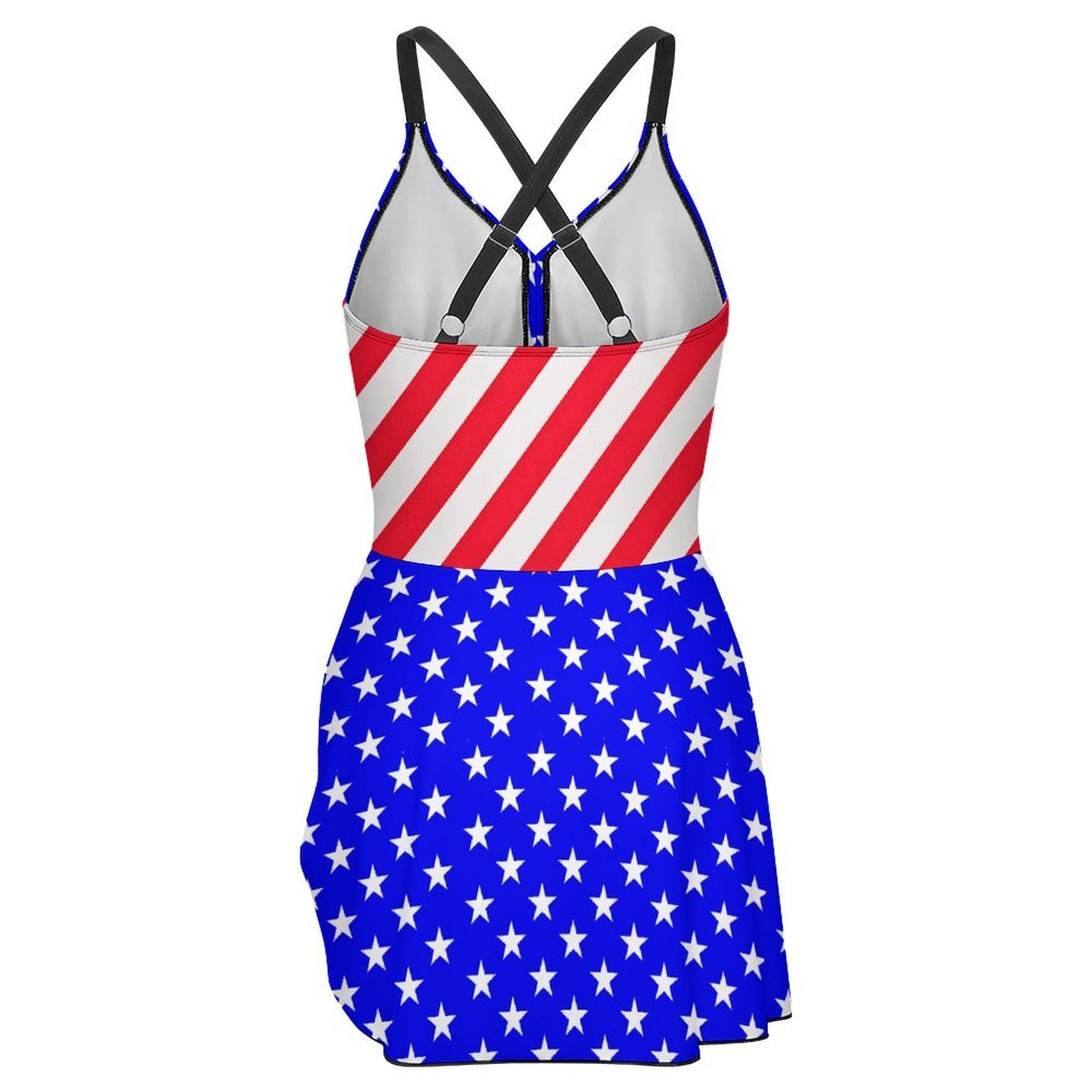 USA/American Flag Inspired 3 Women's Hem Tie One-piece Swimsuit