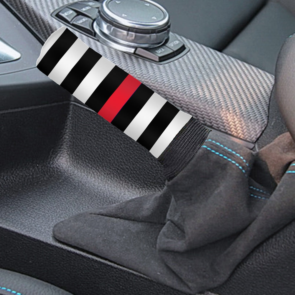 Thin Red Line Flag Inspired Gear Lever Cover+Hand Brake Cover