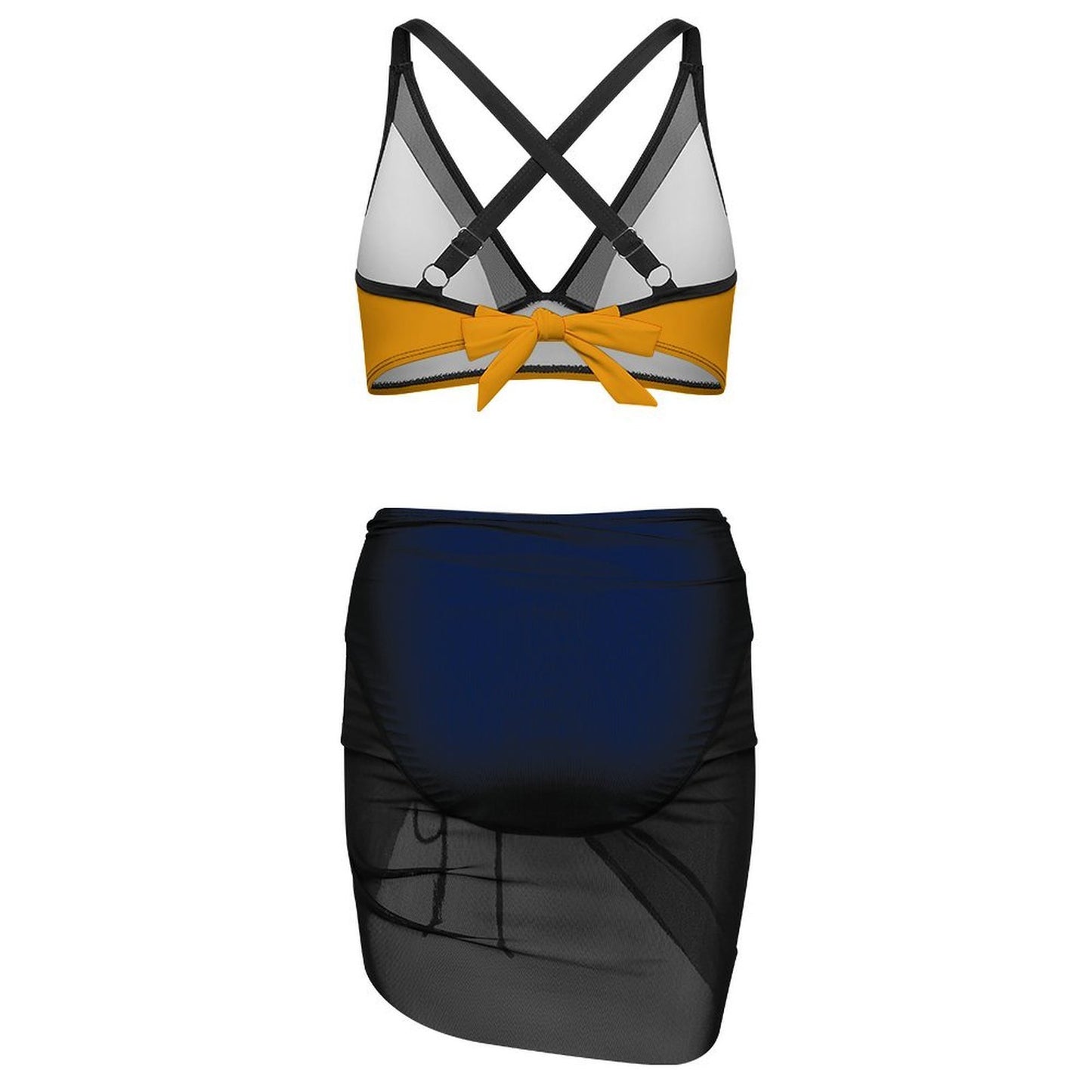 Nevada Flag Inspired Women's Mesh Drawstring Skirt and Swimsuit Set