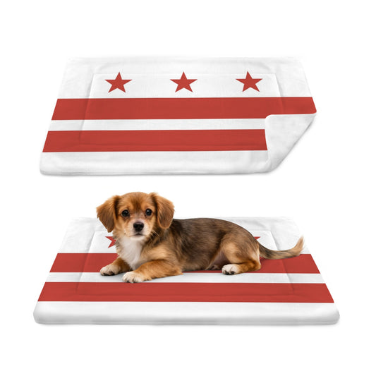 Washington D.C. Flag Inspired Pet Mat 25x18inch (Made in the USA)