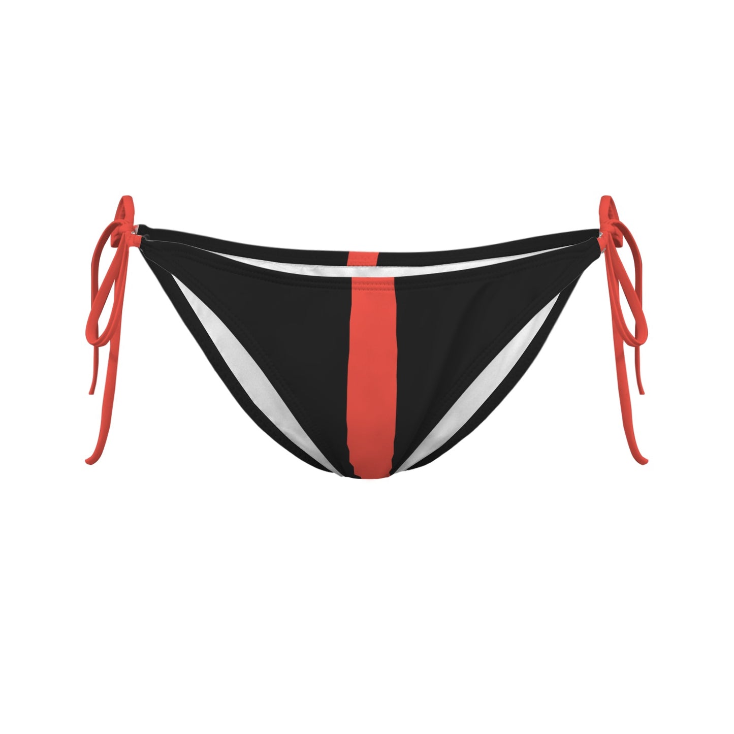Thin Red Line Flag Inspired Style-2 Side-Tie Bikini Bottom