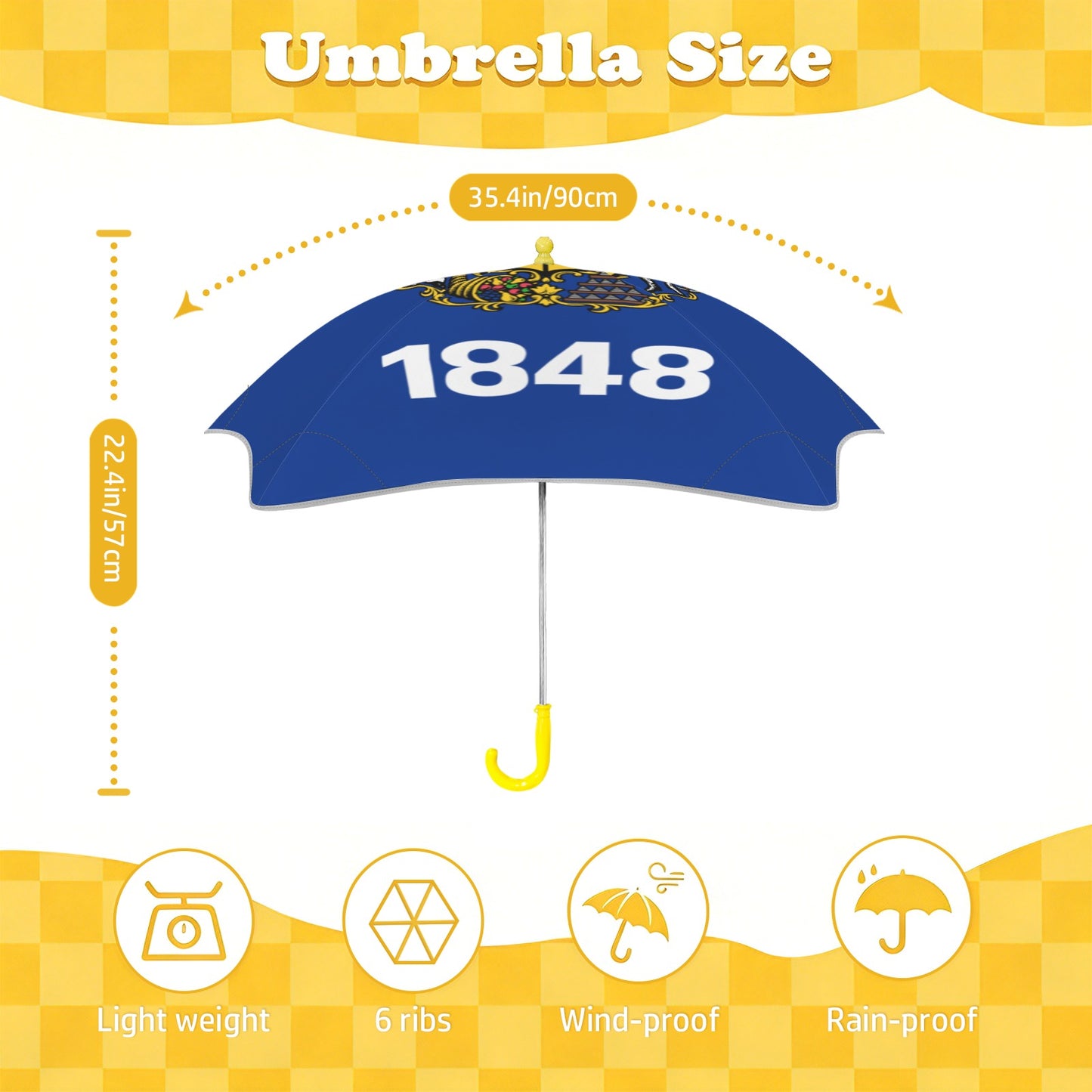 Wisconsin Flag Inspired Kids Safe Round Corner Umbrella