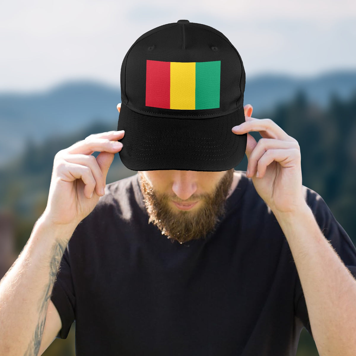 Guinea Flag Inspired Baseball Cap | Printed in the  USA