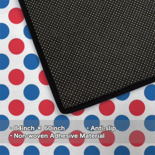 USA/American Flag Inspired Polka Dot Pattern 84x60 Inch Area Rug with Black Binding (Made in the USA)