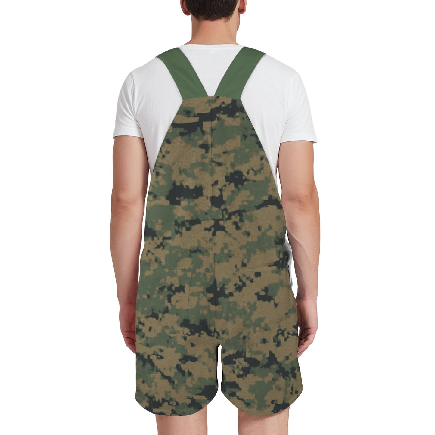 Thin Green Line Flag Inspired Eagle on Digital Camo Unisex Suspender Jumpsuit