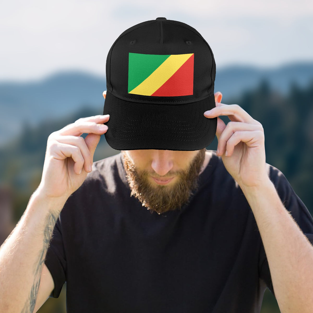 Republic of the Congo Flag Inspired Baseball Cap | Printed in the  USA
