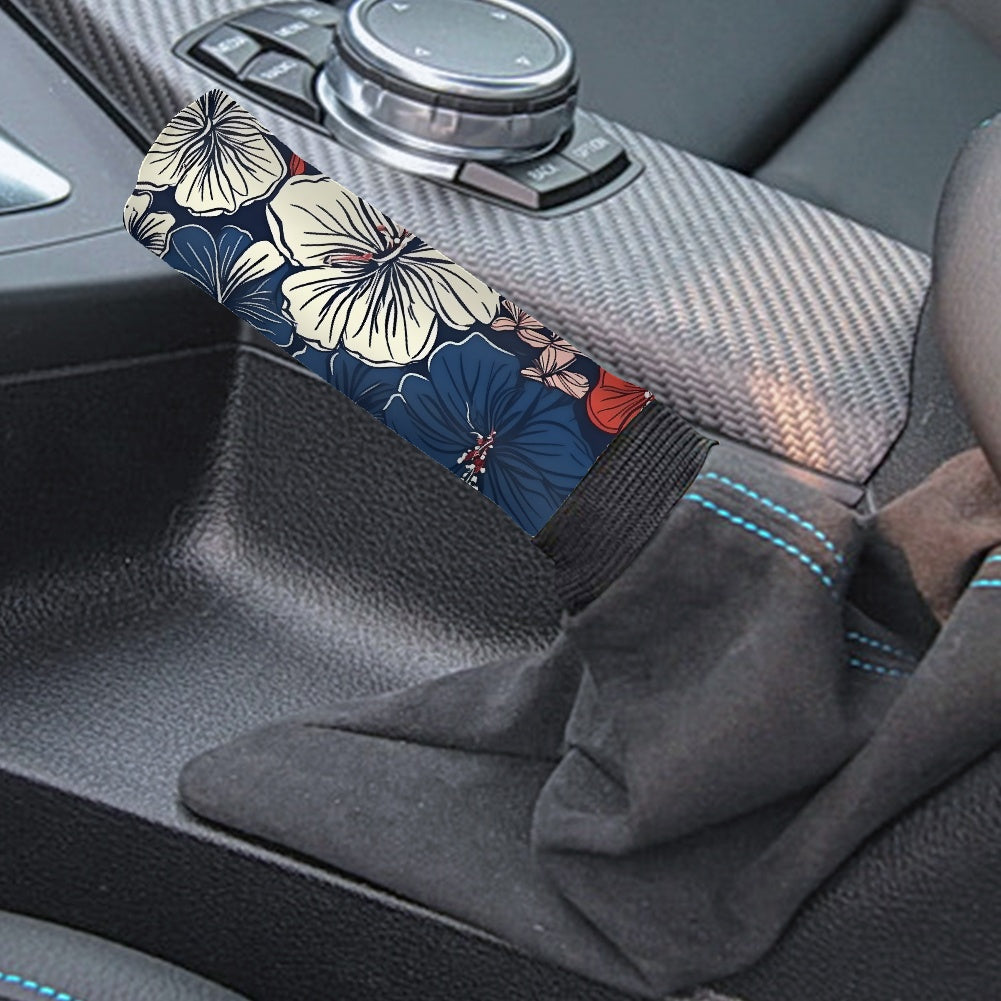 USA/American Flag Inspired Hawaiian Floral Pattern Gear Lever Cover+Hand Brake Cover
