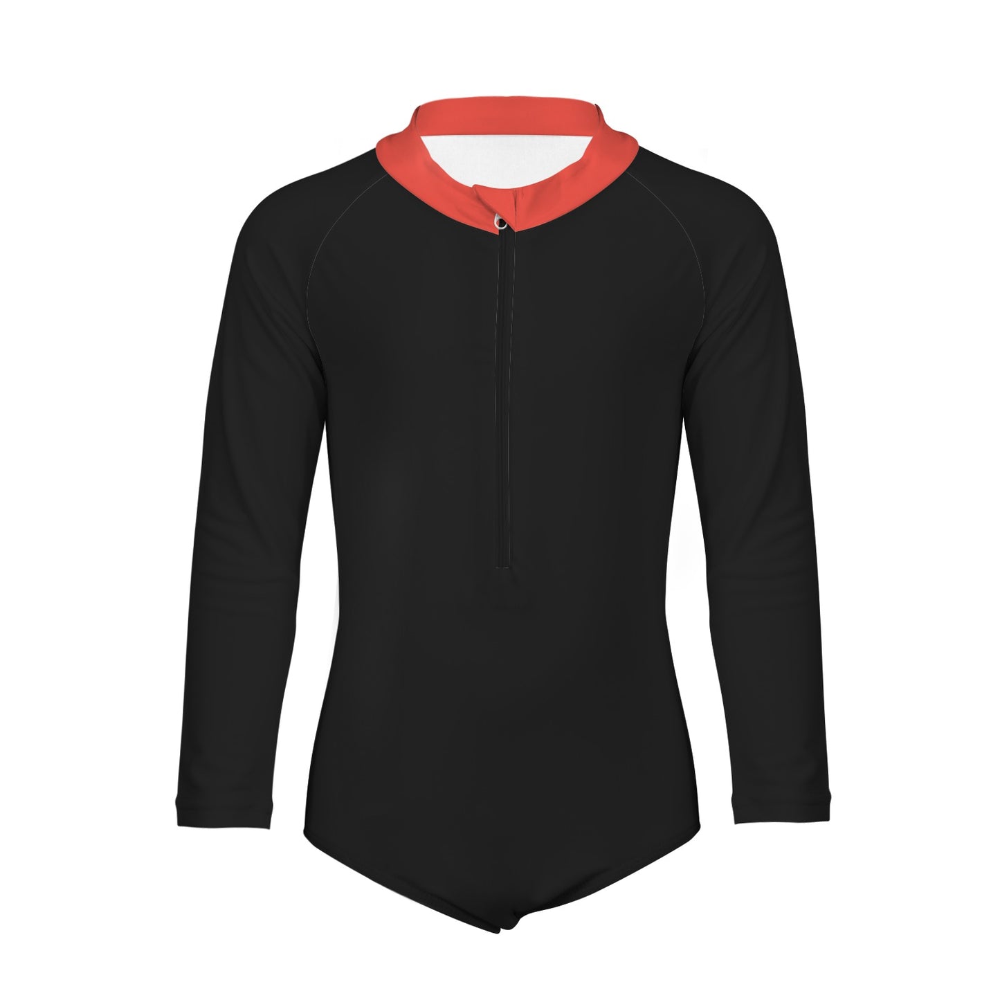 Thin Red Line Flag Inspired Big Girls' Long Sleeve One-Piece Swimsuit