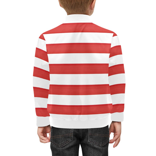 USA/American Flag Inspired Kids' Bomber Jacket with Pockets (Model H40)