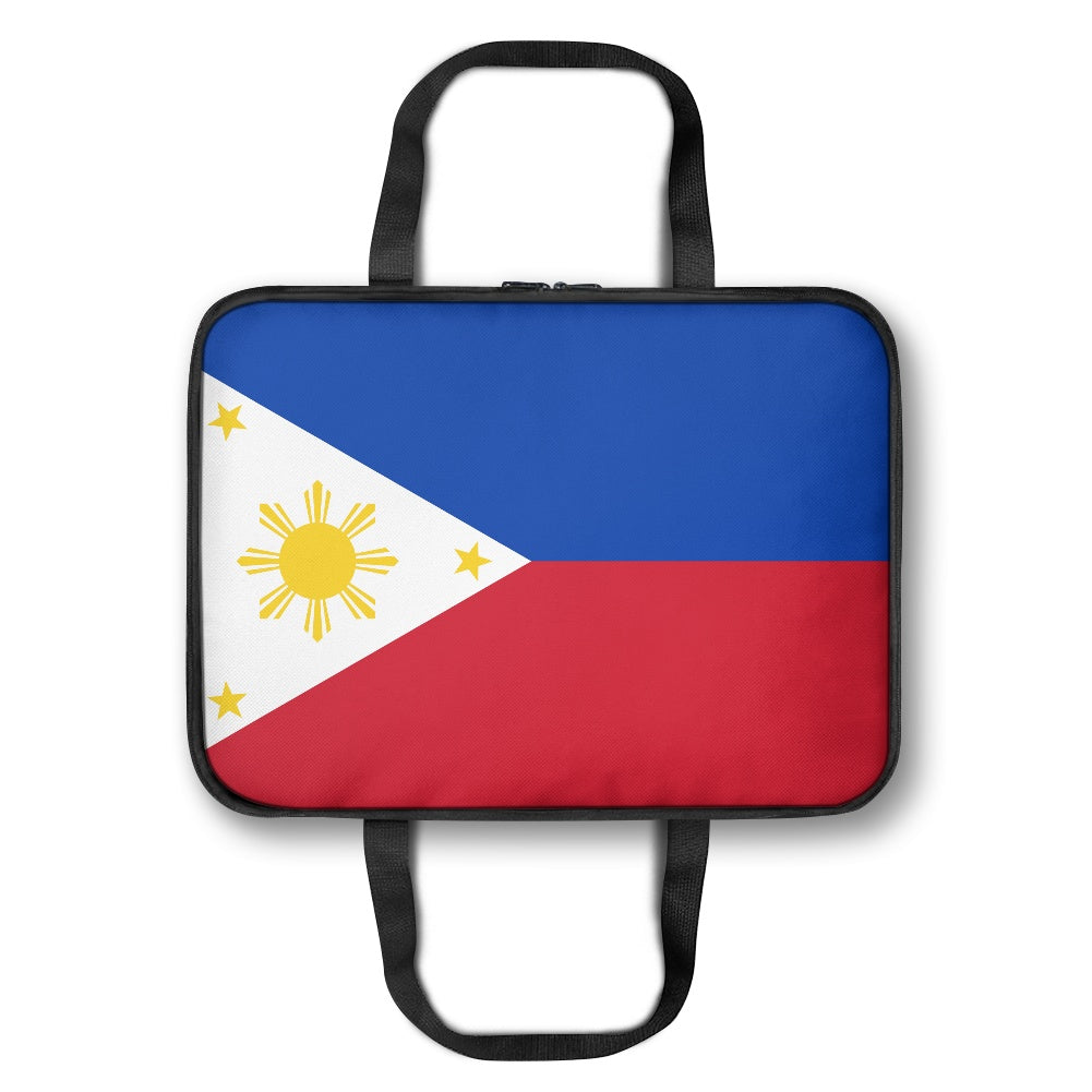 [Brand] laptop bag with the Philippine flag design displayed.