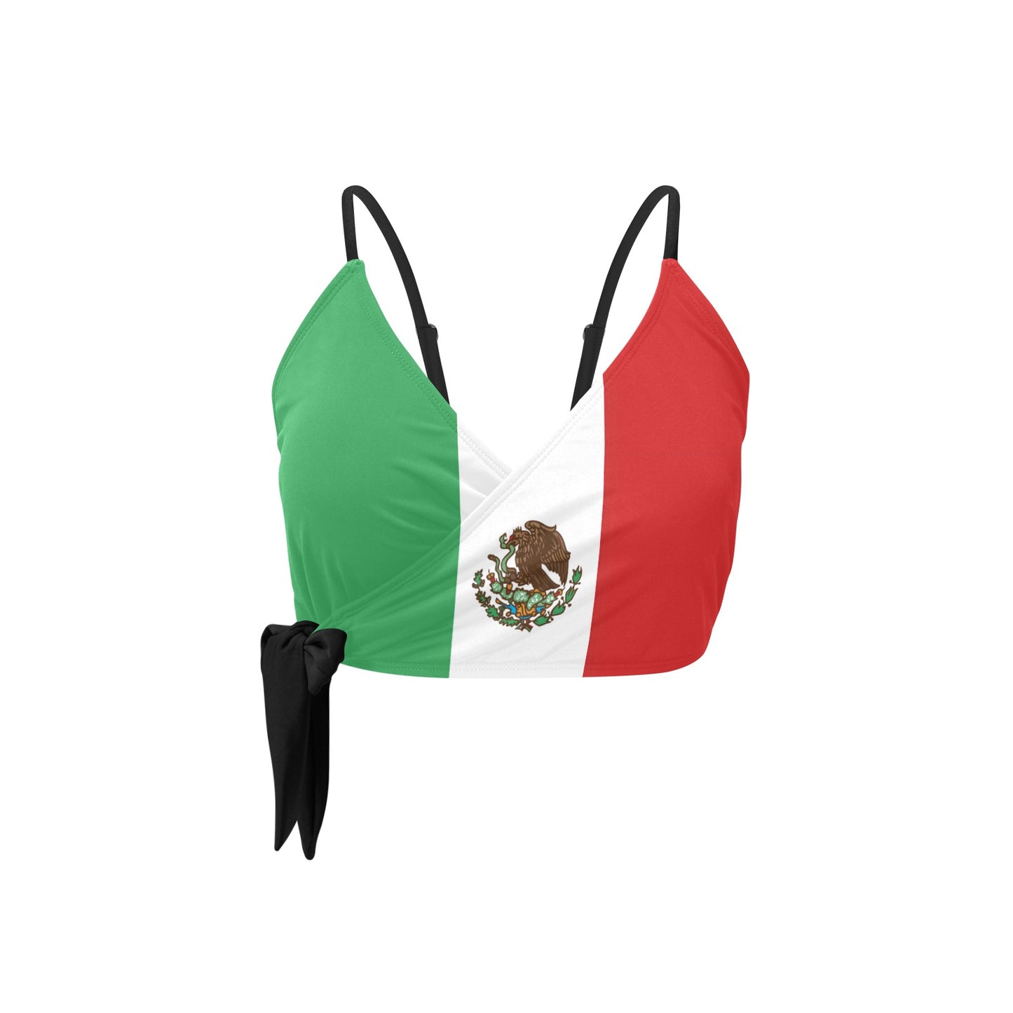 Mexico Flag Inspired Knot Side Bikini Top
