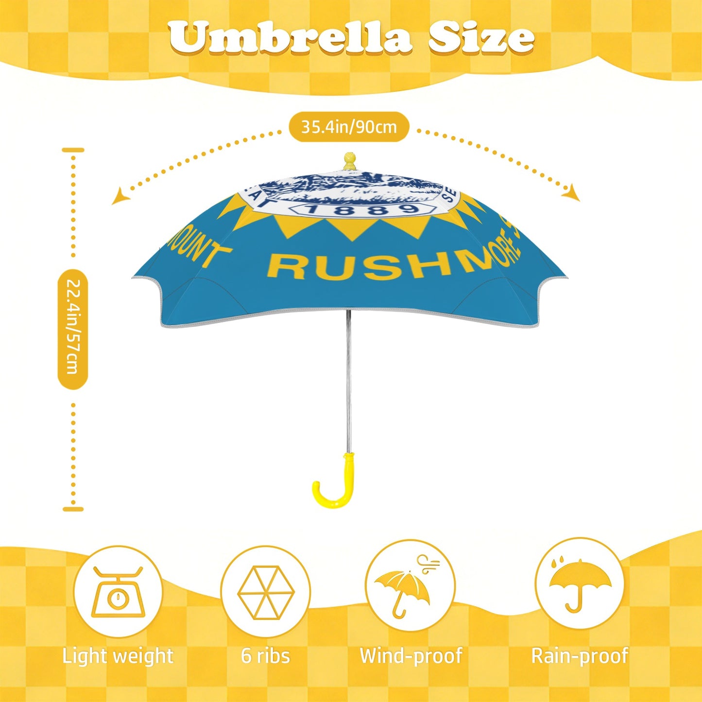 South Dakota Flag Inspired Kids Safe Round Corner Umbrella