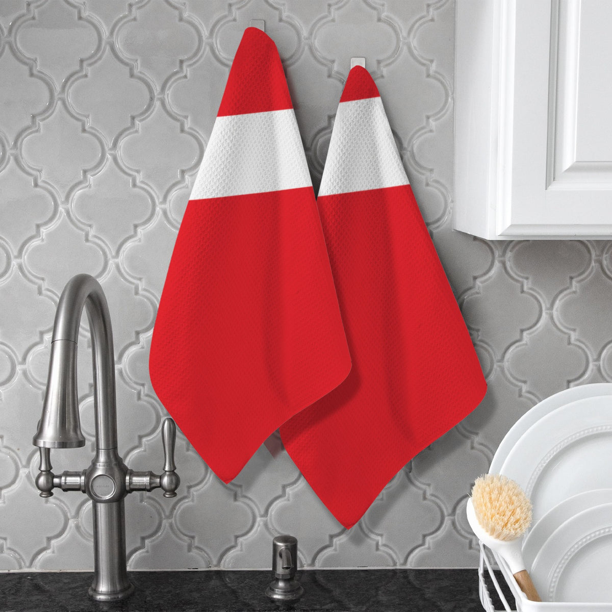 Diver Down Flag Inspired Kitchen Towel 40X60cm (Pack of 2) | Printed In the USA